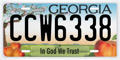 GA license plate CCW6338