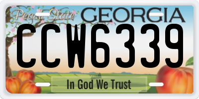 GA license plate CCW6339