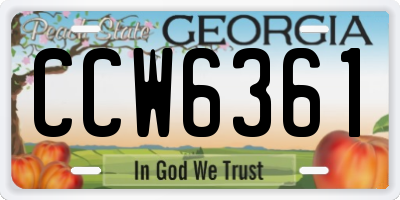 GA license plate CCW6361