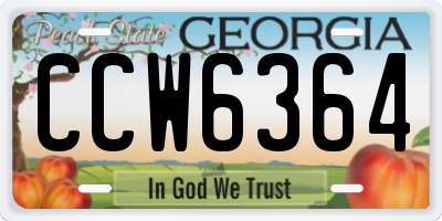 GA license plate CCW6364