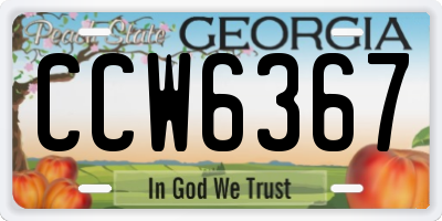 GA license plate CCW6367