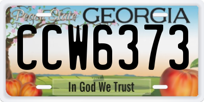 GA license plate CCW6373