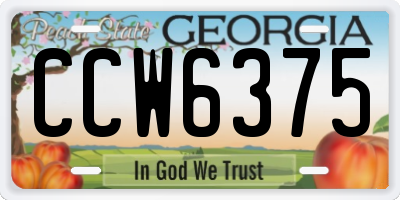 GA license plate CCW6375