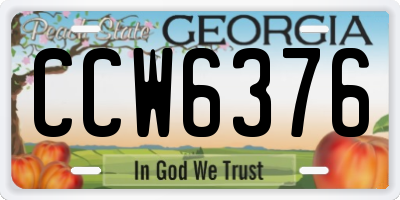 GA license plate CCW6376