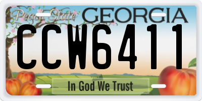 GA license plate CCW6411