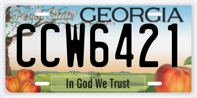 GA license plate CCW6421