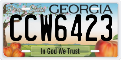 GA license plate CCW6423