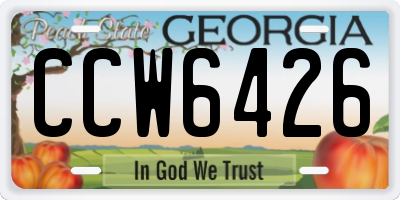 GA license plate CCW6426