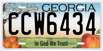 GA license plate CCW6434