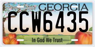 GA license plate CCW6435