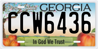 GA license plate CCW6436