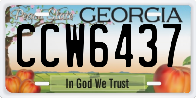 GA license plate CCW6437