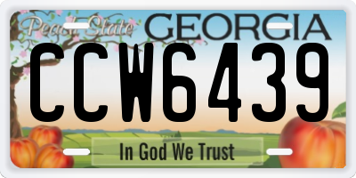 GA license plate CCW6439