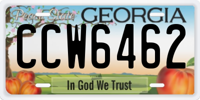 GA license plate CCW6462