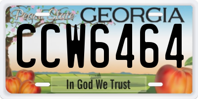 GA license plate CCW6464