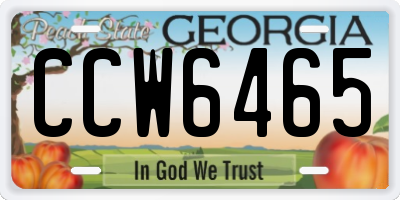 GA license plate CCW6465