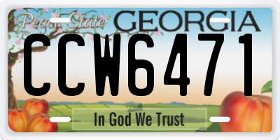 GA license plate CCW6471