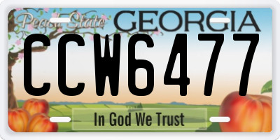GA license plate CCW6477