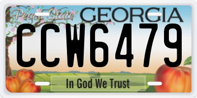 GA license plate CCW6479