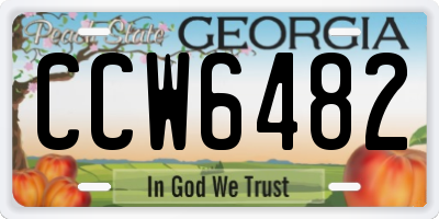 GA license plate CCW6482