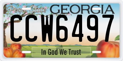 GA license plate CCW6497