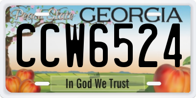 GA license plate CCW6524