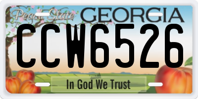 GA license plate CCW6526