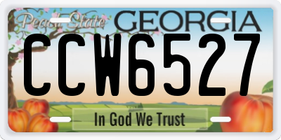GA license plate CCW6527