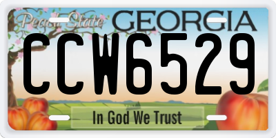 GA license plate CCW6529