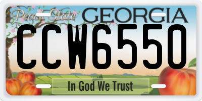 GA license plate CCW6550