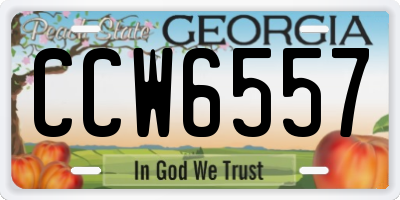GA license plate CCW6557