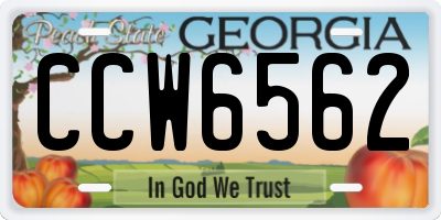 GA license plate CCW6562