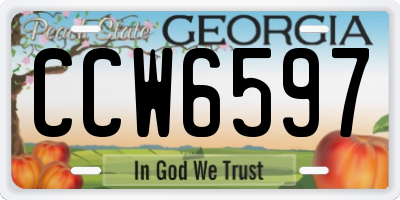 GA license plate CCW6597