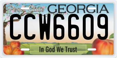 GA license plate CCW6609