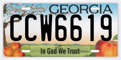 GA license plate CCW6619