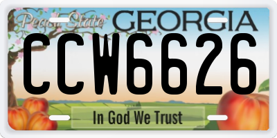 GA license plate CCW6626