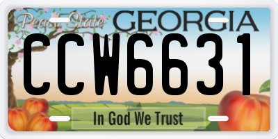 GA license plate CCW6631