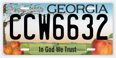 GA license plate CCW6632