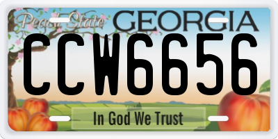 GA license plate CCW6656