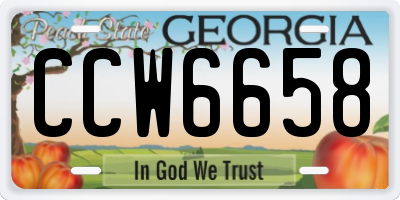 GA license plate CCW6658