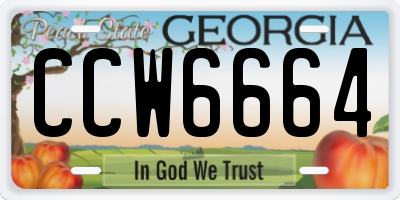 GA license plate CCW6664