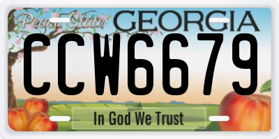 GA license plate CCW6679