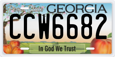 GA license plate CCW6682