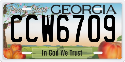GA license plate CCW6709