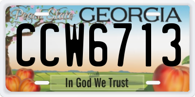 GA license plate CCW6713