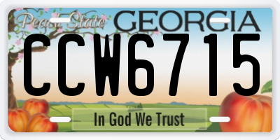 GA license plate CCW6715
