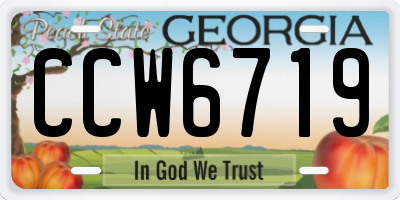 GA license plate CCW6719