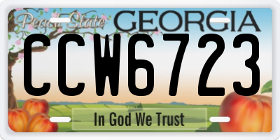 GA license plate CCW6723