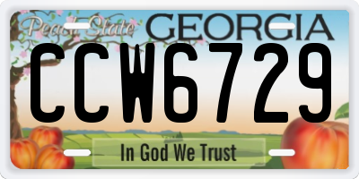 GA license plate CCW6729