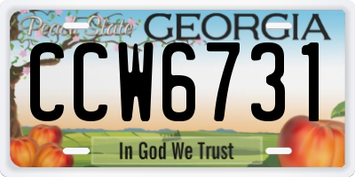 GA license plate CCW6731